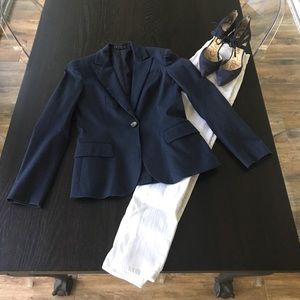 Theory single button notched collar blazer
